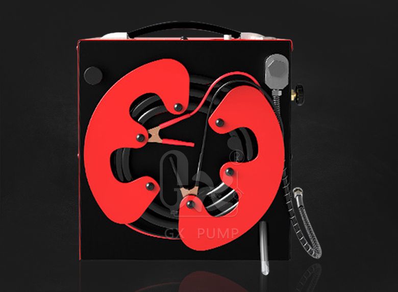 GX 310 bar 3 stage 4500psi DC 12V on-board Triple safety protection device air compressorfor oil and water separation  with adjustable pressure gauge