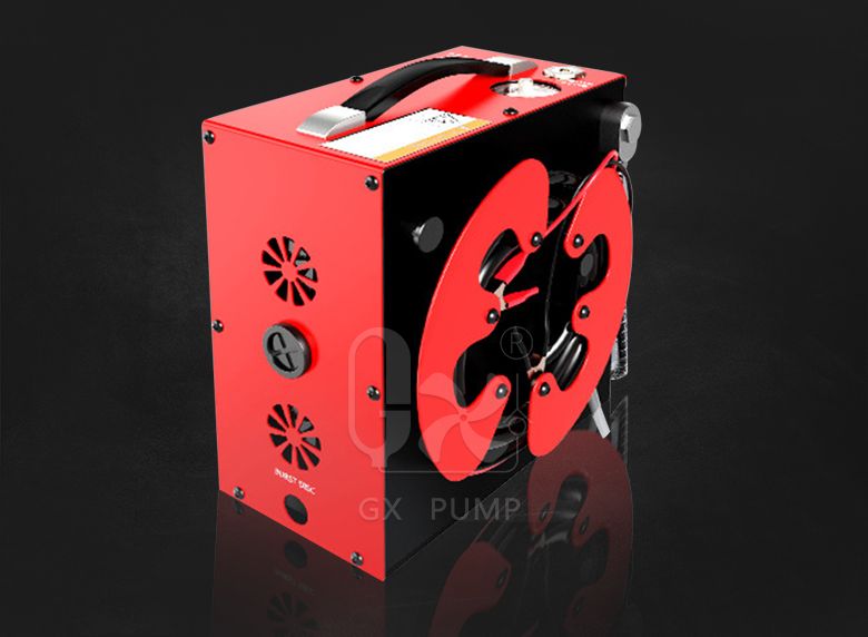 GX 310 bar 3 stage 4500psi DC 12V on-board Triple safety protection device air compressorfor oil and water separation  with adjustable pressure gauge